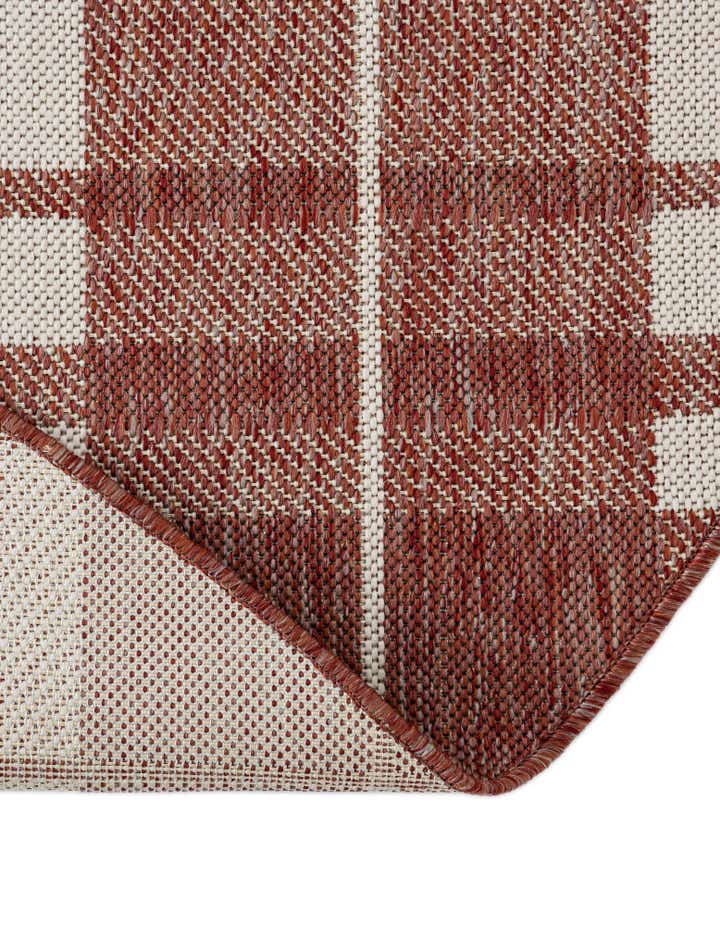 6' x 6' Easy-Clean Checkered Indoor / Outdoor Round Rug
