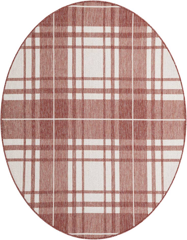 Detail image of 6' x 6' Easy-Clean Checkered Indoor / Outdoor Round Rug