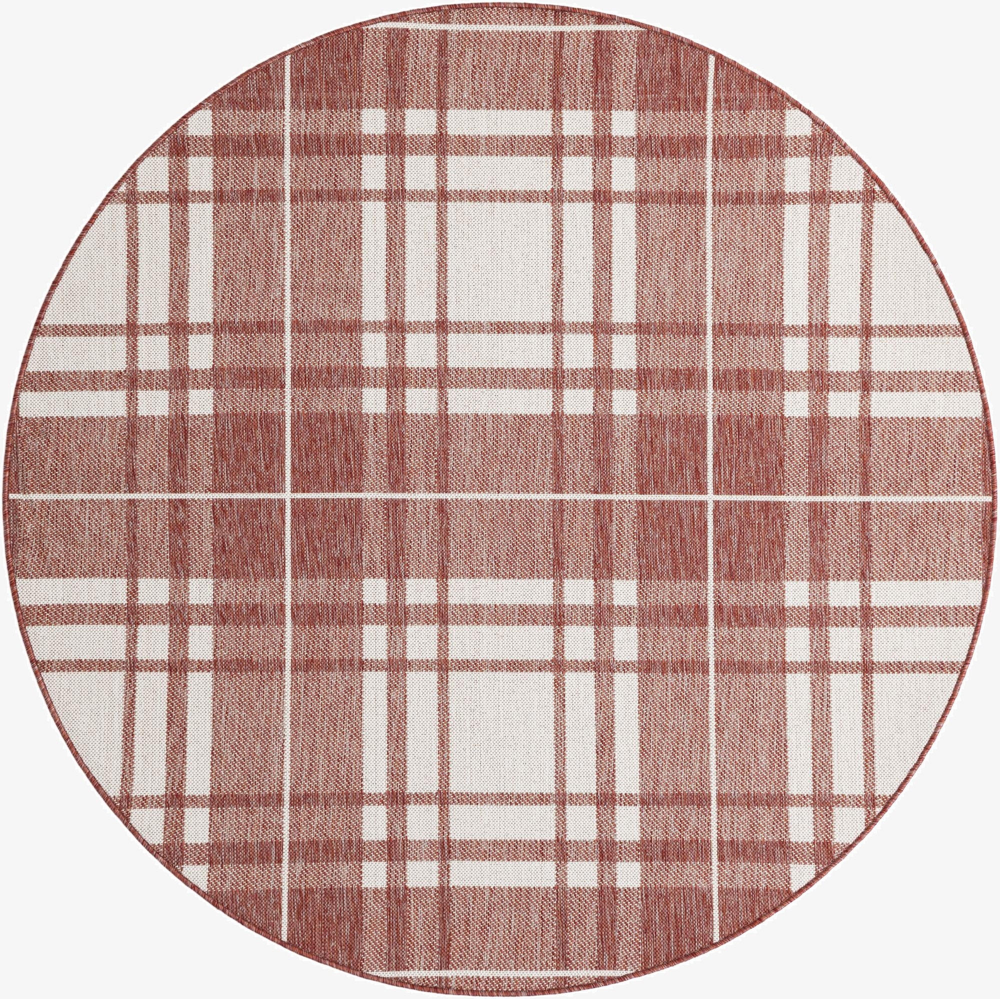 Primary image 6' x 6'  Washable Checkered Indoor / Outdoor Round Rug