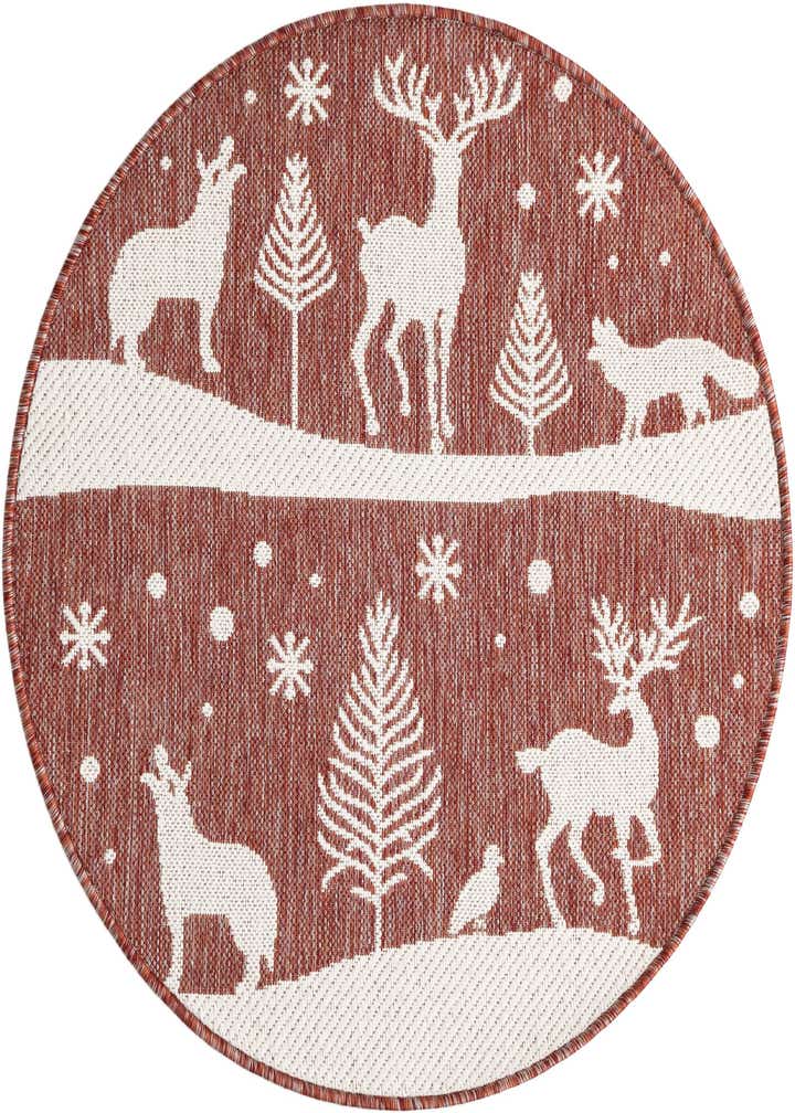 3' x 3' Easy-Clean Holiday Indoor / Outdoor Round Rug