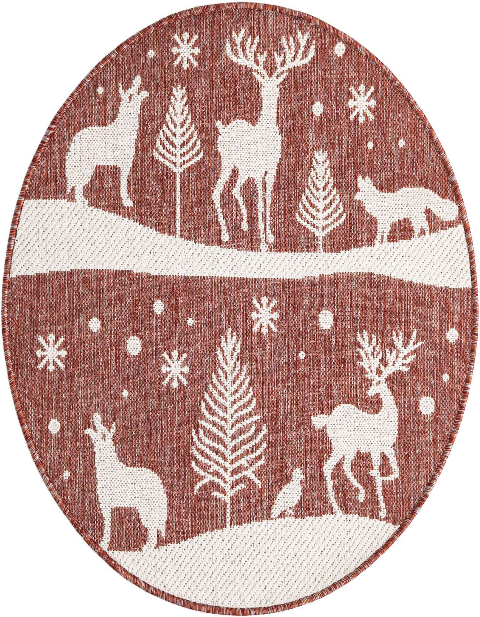 3' x 3' Easy-Clean Holiday Indoor / Outdoor Round Rug