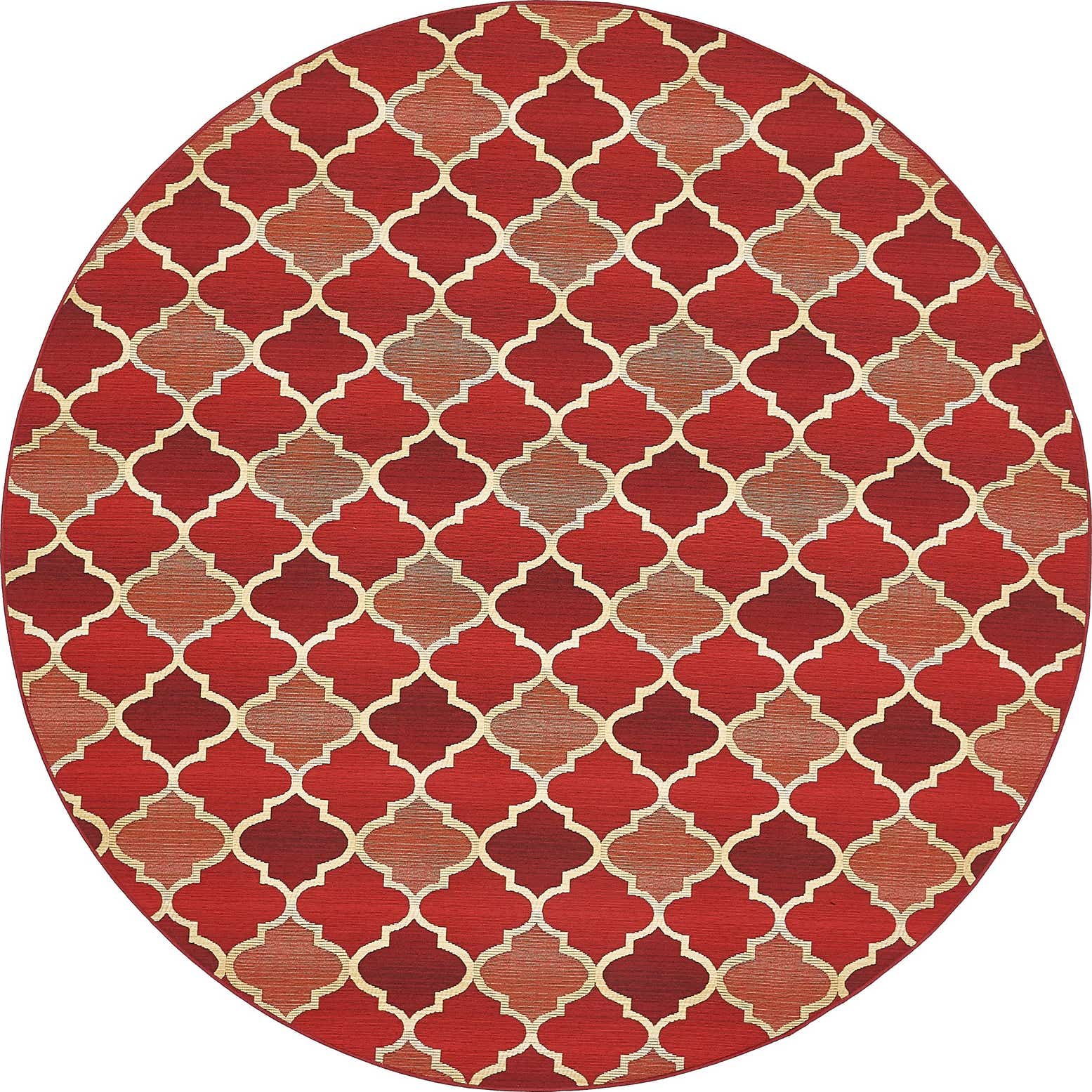 8' x 8' Easy-Clean Lattice Indoor / Outdoor Round Rug