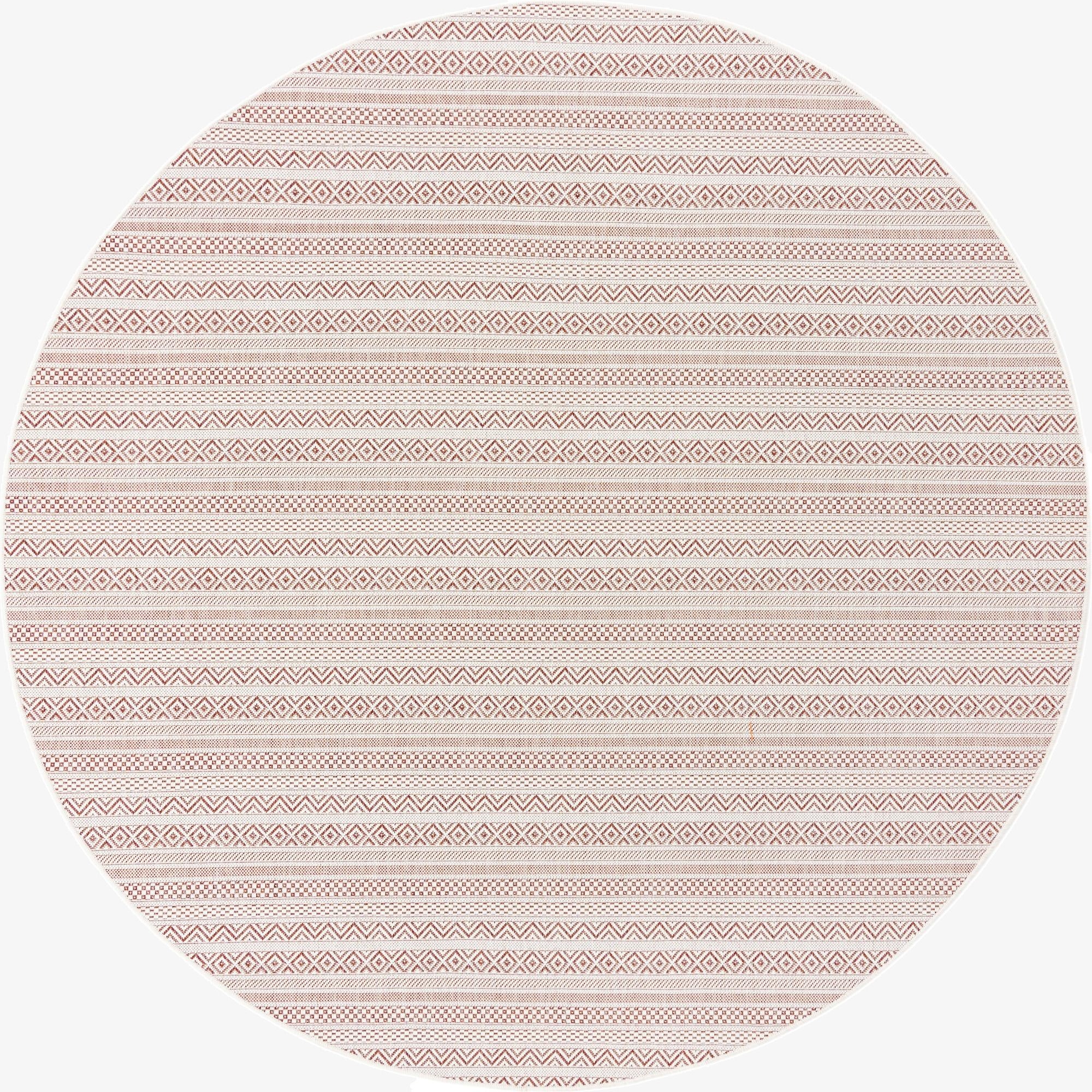 7' 10 x 7' 10 Washable Ribbon Indoor / Outdoor Round Rug