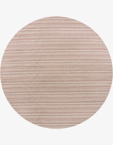 Red Easy-Clean Ribbon Indoor / Outdoor Round Rug