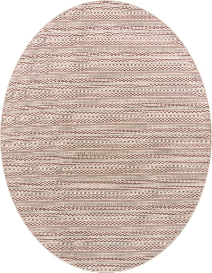 Detail image of 10' x 10' Easy-Clean Striped Indoor / Outdoor Round Rug