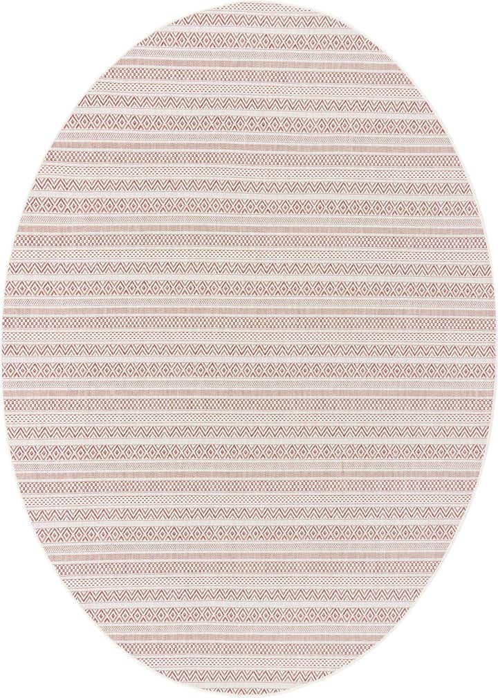 7' 10 x 7' 10 Easy-Clean Striped Indoor / Outdoor Round Rug