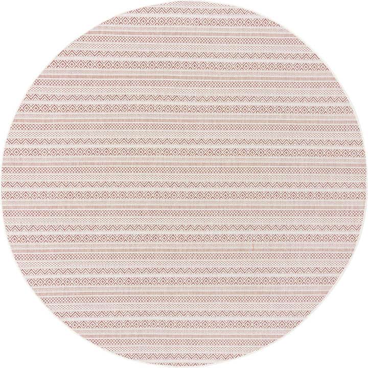 7' 10 x 7' 10 Easy-Clean Striped Indoor / Outdoor Round Rug