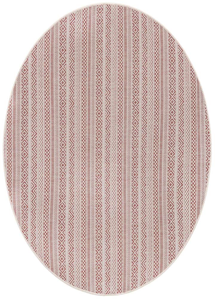 5' 3 x 5' 3 Easy-Clean Striped Indoor / Outdoor Round Rug
