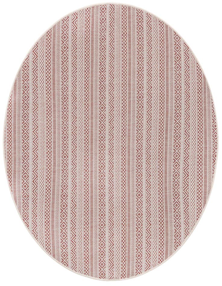 Detail image of 5' 3 x 5' 3 Easy-Clean Striped Indoor / Outdoor Round Rug