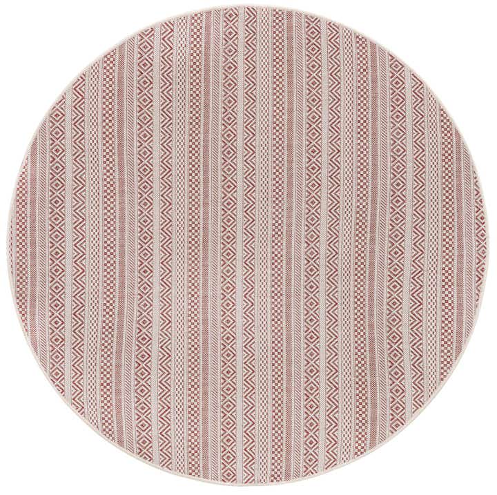 5' 3 x 5' 3 Easy-Clean Striped Indoor / Outdoor Round Rug