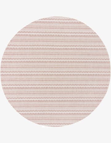 7' 10 x 7' 10 Easy-Clean Striped Indoor / Outdoor Round Rug