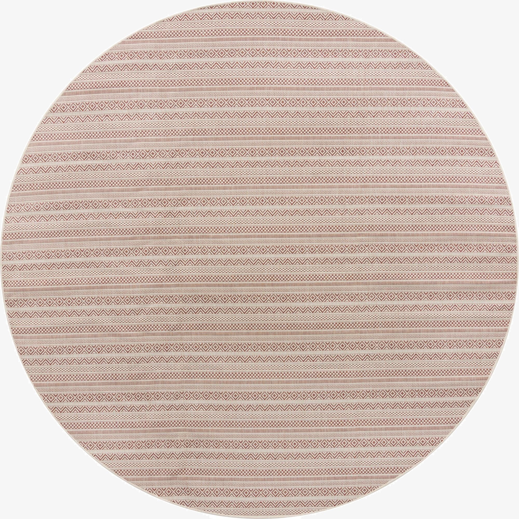 Primary image 10' x 10'  Washable Striped Indoor / Outdoor Round Rug