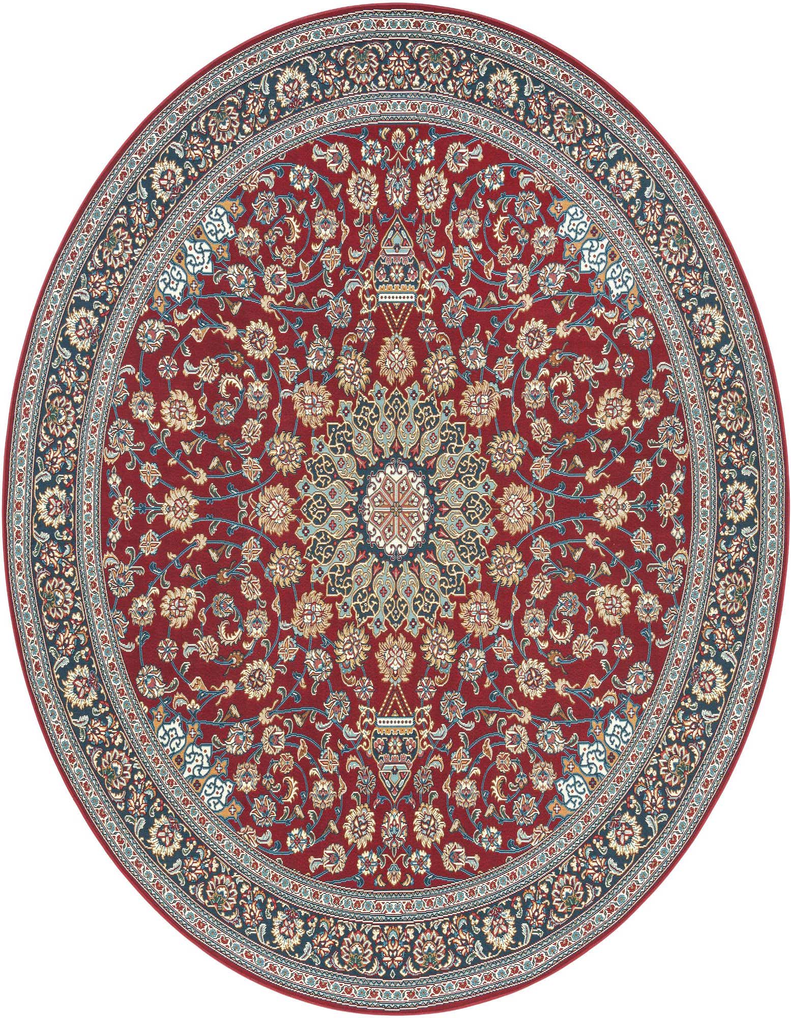 10' x 10' Easy-Clean Traditional Indoor / Outdoor Round Rug