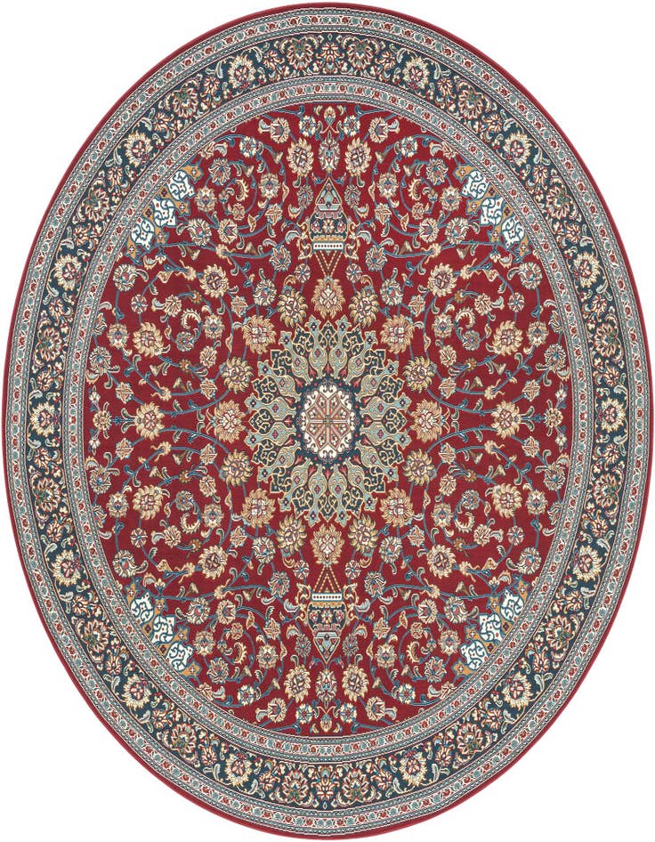 Detail image of 10' x 10' Easy-Clean Traditional Indoor / Outdoor Round Rug