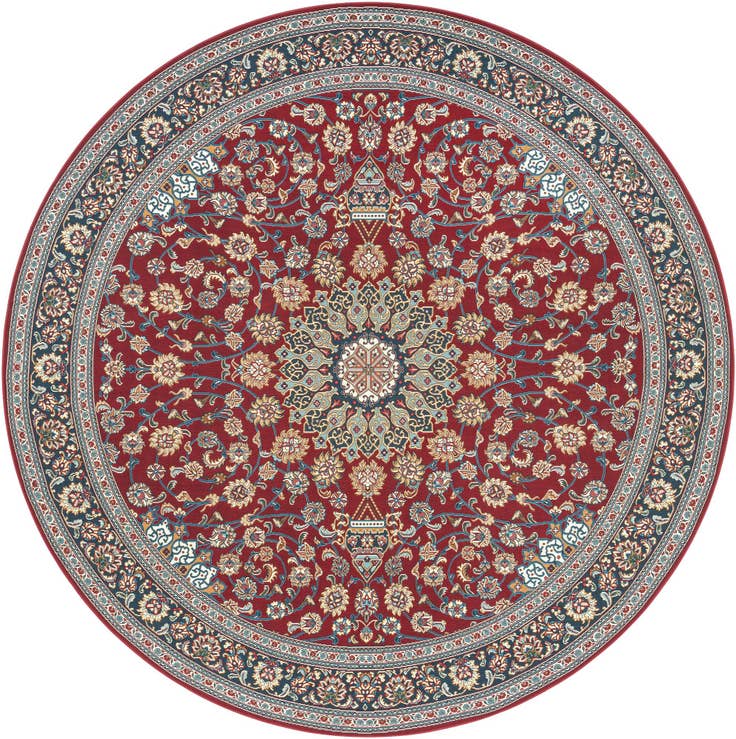 Detail image of 10' x 10' Easy-Clean Traditional Indoor / Outdoor Round Rug