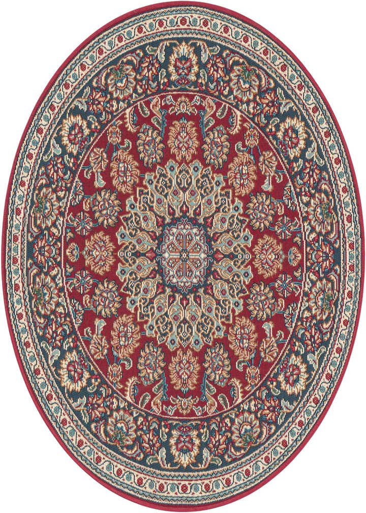 3' 3 x 3' 3 Easy-Clean Traditional Indoor / Outdoor Round Rug