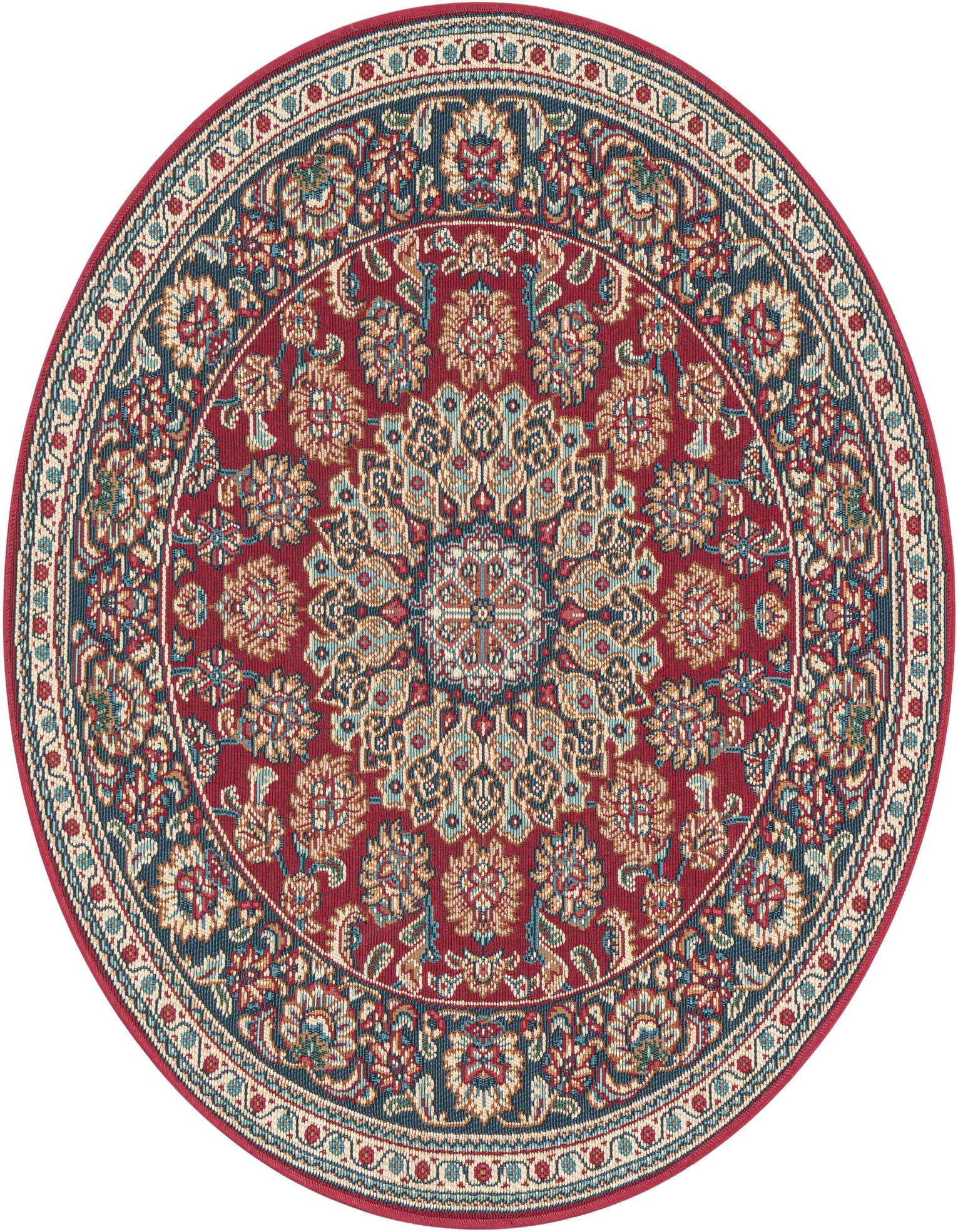 3' 3 x 3' 3 Easy-Clean Traditional Indoor / Outdoor Round Rug
