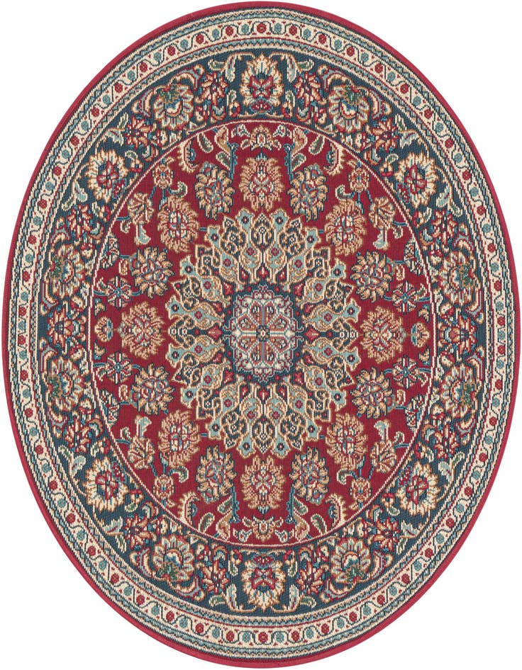 Detail image of 3' 3 x 3' 3 Easy-Clean Traditional Indoor / Outdoor Round Rug