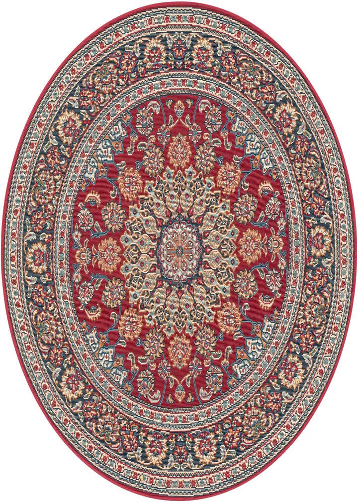 4' 1 x 4' 1 Easy-Clean Traditional Indoor / Outdoor Round Rug