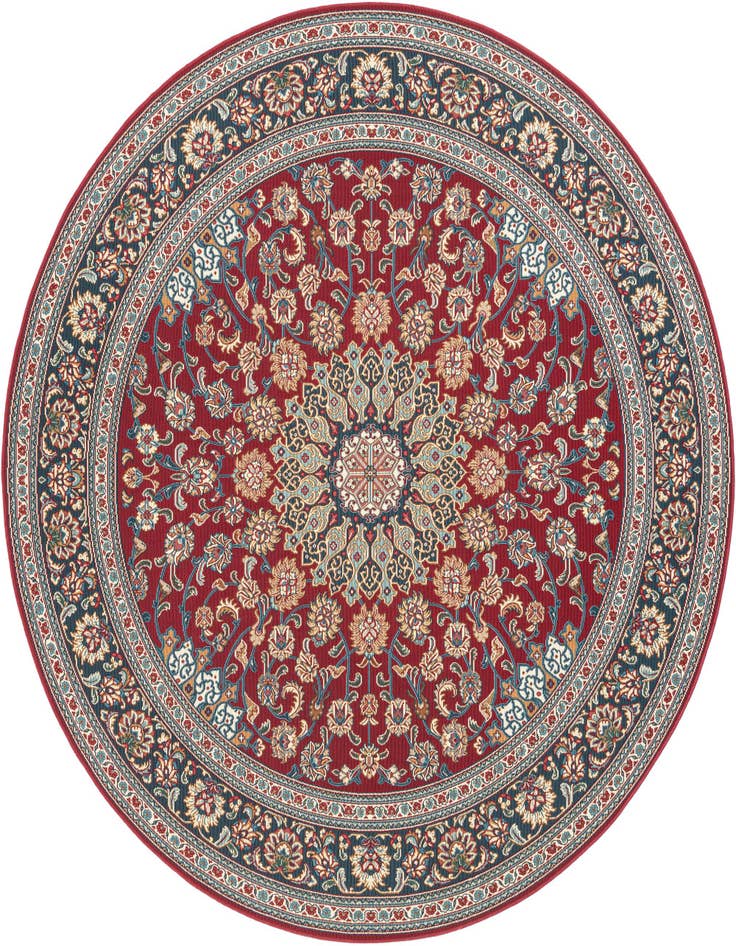 Detail image of 7' 10 x 7' 10 Easy-Clean Traditional Indoor / Outdoor Round Rug