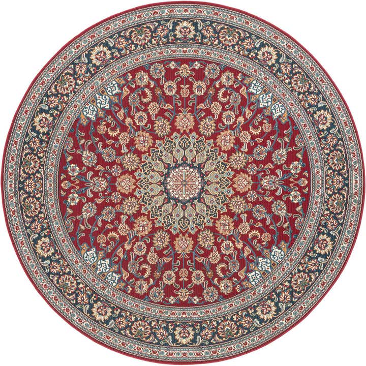 7' 10 x 7' 10 Easy-Clean Traditional Indoor / Outdoor Round Rug