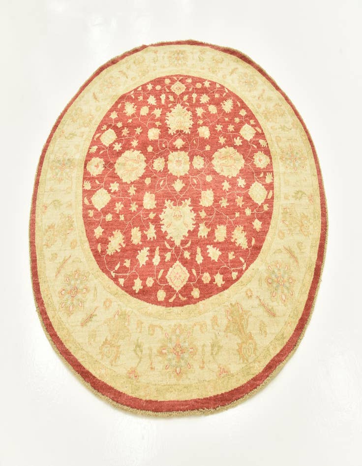 Detail image of 6' 6 x 6' 7  Hand Knotted Peshawar Ziegler Round Rug