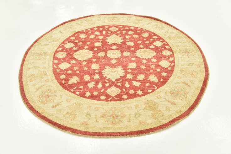 Detail image of 6' 6 x 6' 7 Hand Knotted Peshawar Ziegler Round Rug
