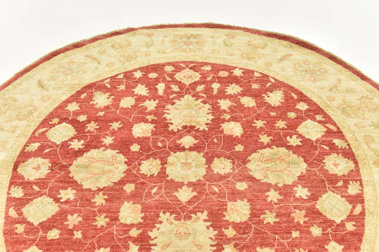 Detail image of 6' 6 x 6' 7 Hand Knotted Peshawar Ziegler Round Rug