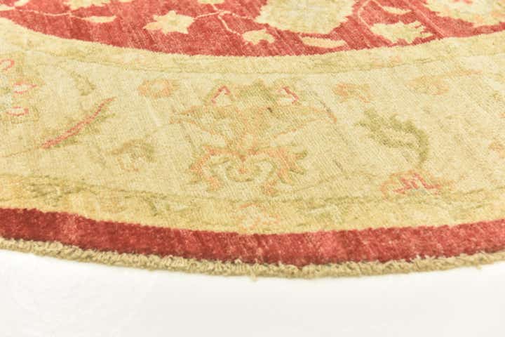 6' 6 x 6' 7 Hand Knotted Peshawar Ziegler Round Rug