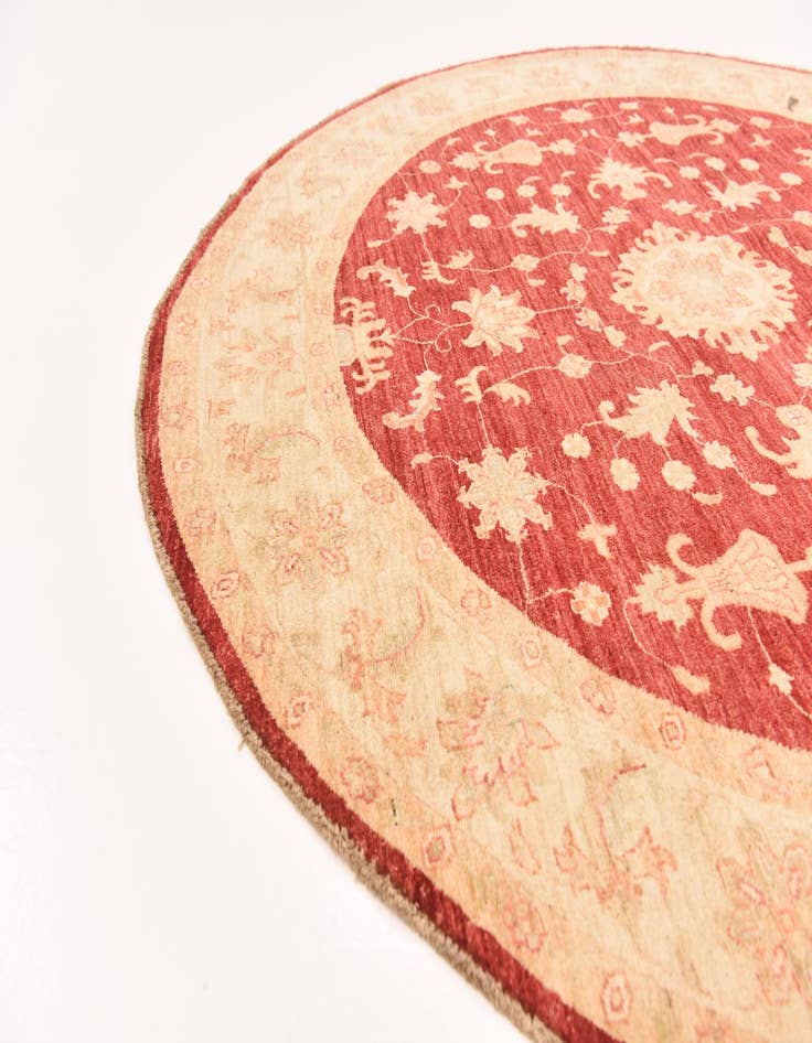 Detail image of 6' 6 x 6' 7  Hand Knotted Peshawar Ziegler Round Rug