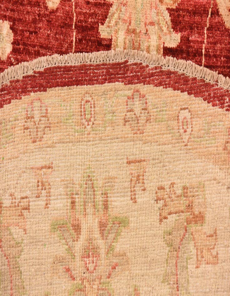 Detail image of 6' 6 x 6' 7  Hand Knotted Peshawar Ziegler Round Rug