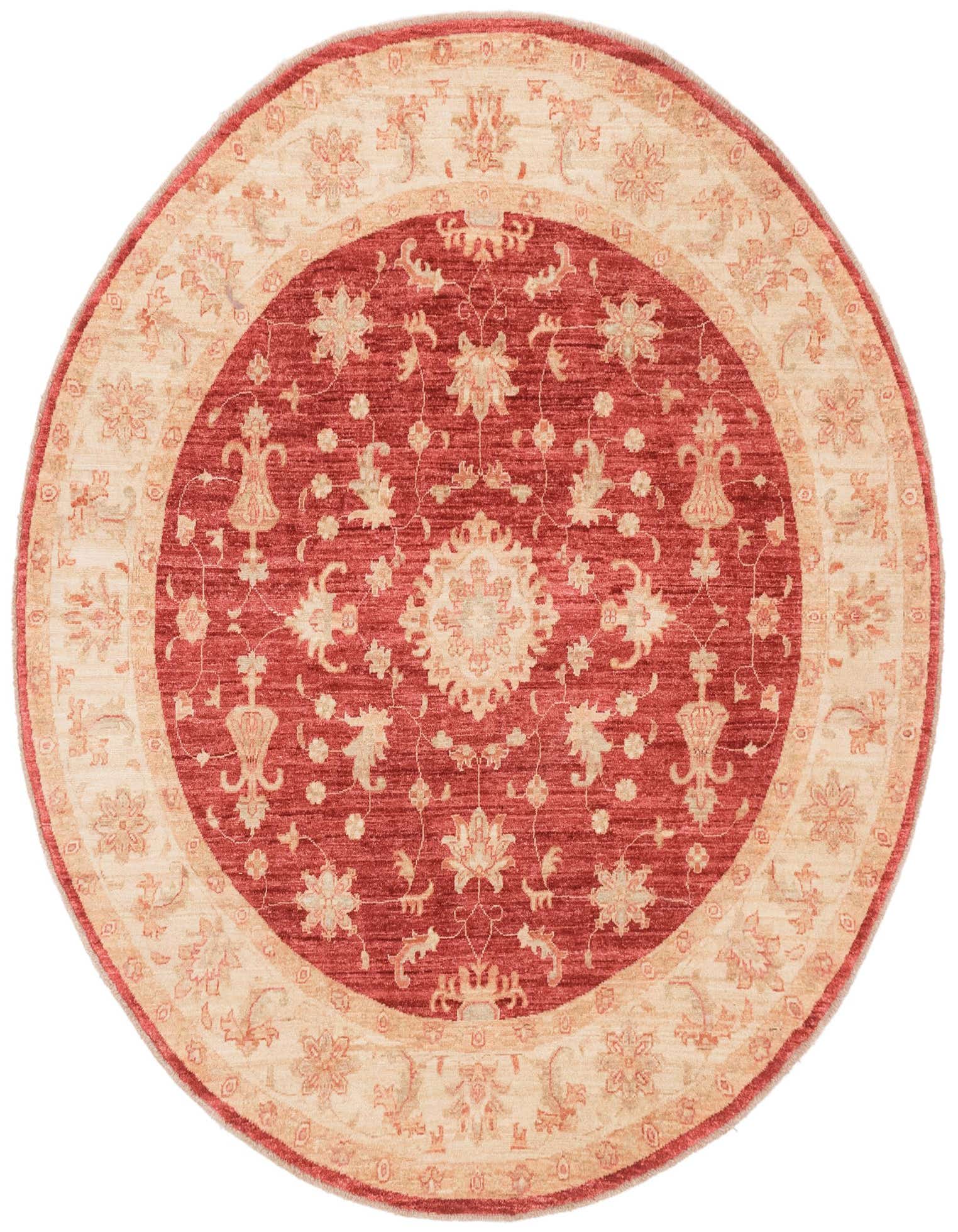 Primary image 6' 6 x 6' 7  Hand Knotted Peshawar Ziegler Round Rug