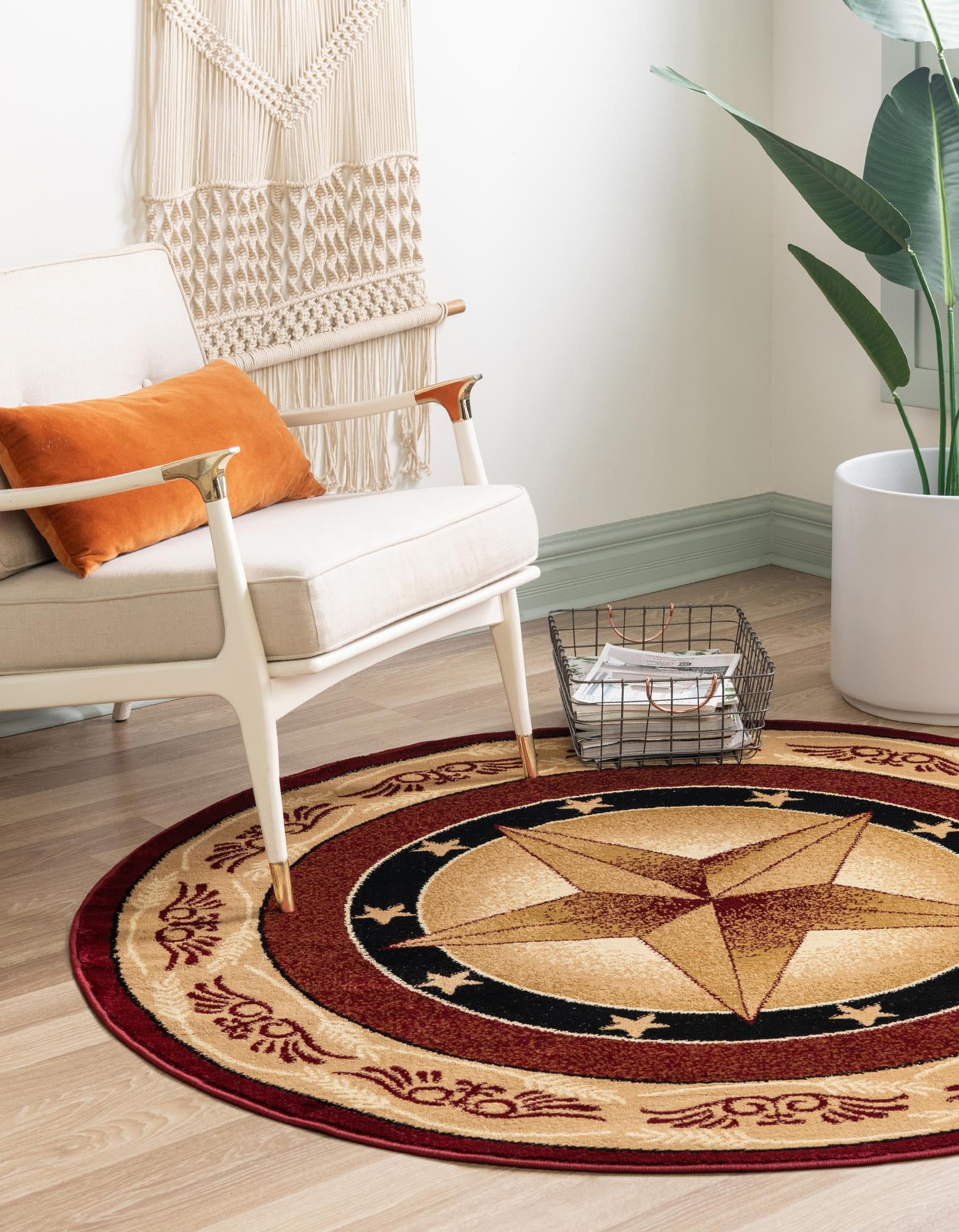 Red Pioneer Round Rug