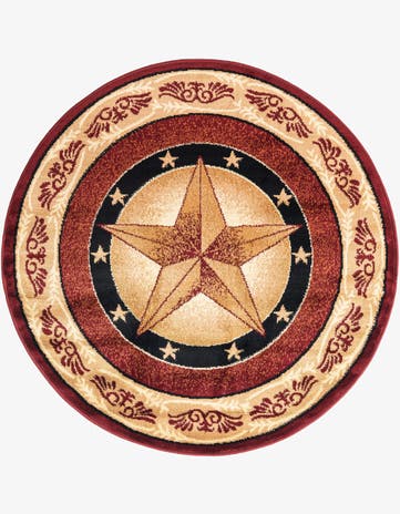 Red Pioneer Round Rug