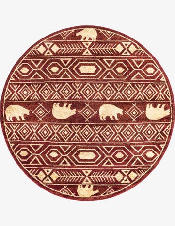 Red Pioneer Round Rug