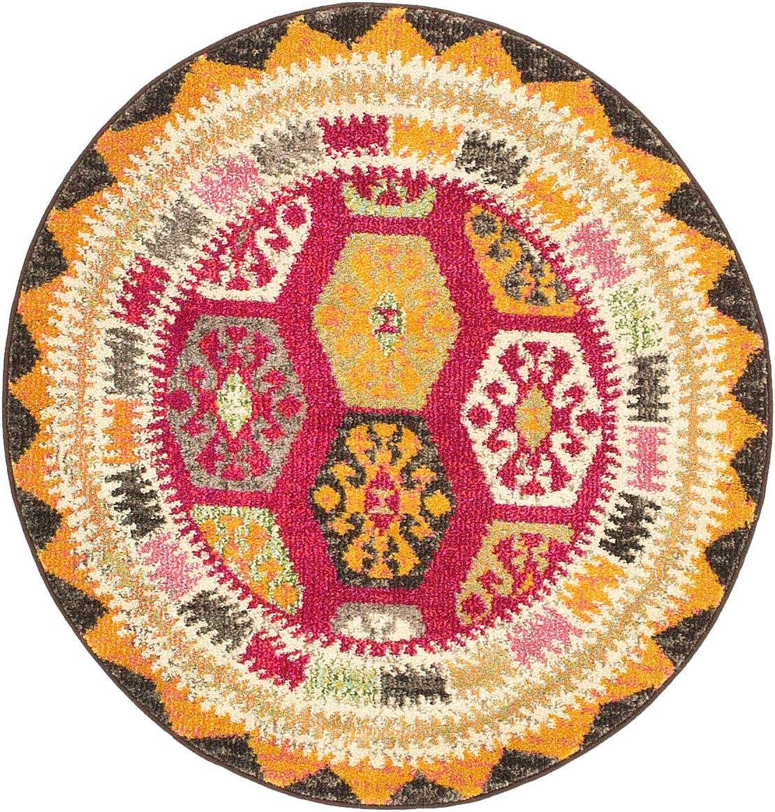 3' 3 x 3' 3 Washable Santa Fe Round Rug