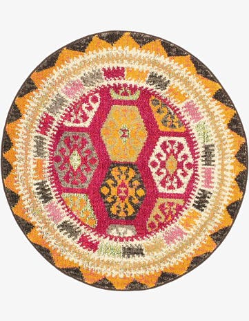 3' 3 x 3' 3 Washable Santa Fe Round Rug