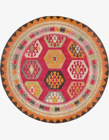 8' x 8' Washable Santa Fe Round Rug
