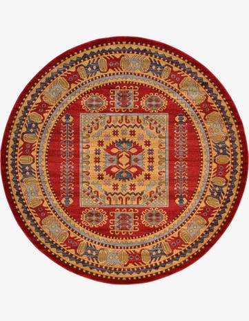 Red Sara Round Rug