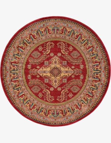 Red Serapi Round Rug
