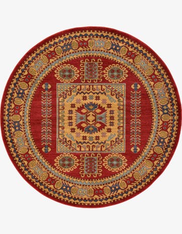 Red Serapi Round Rug