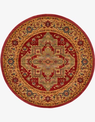 Red Serapi Round Rug
