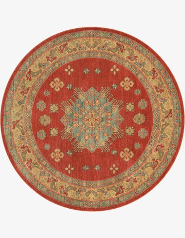 Red Serapi Round Rug