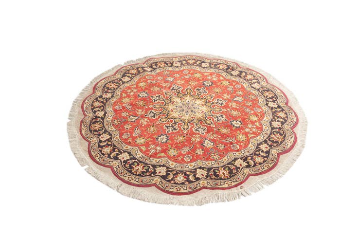 Detail image of 4' 6 x 4' 9 Tabriz Wool Round Rug