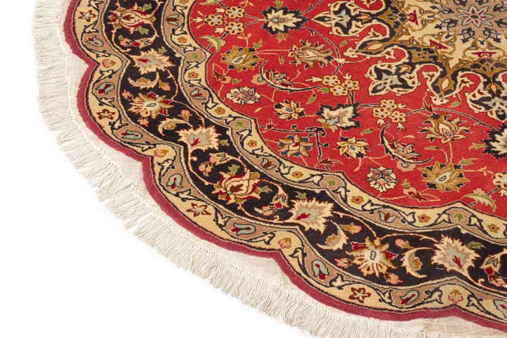 4' 6 x 4' 9 Tabriz Wool Round Rug