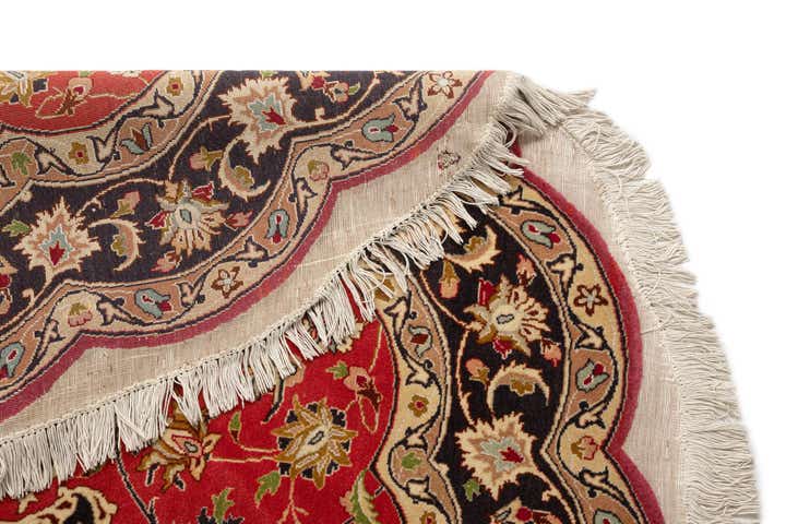 4' 6 x 4' 9 Tabriz Wool Round Rug