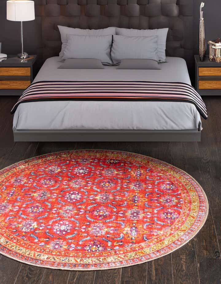 5' x 5' Washable Timeless Round Rug
