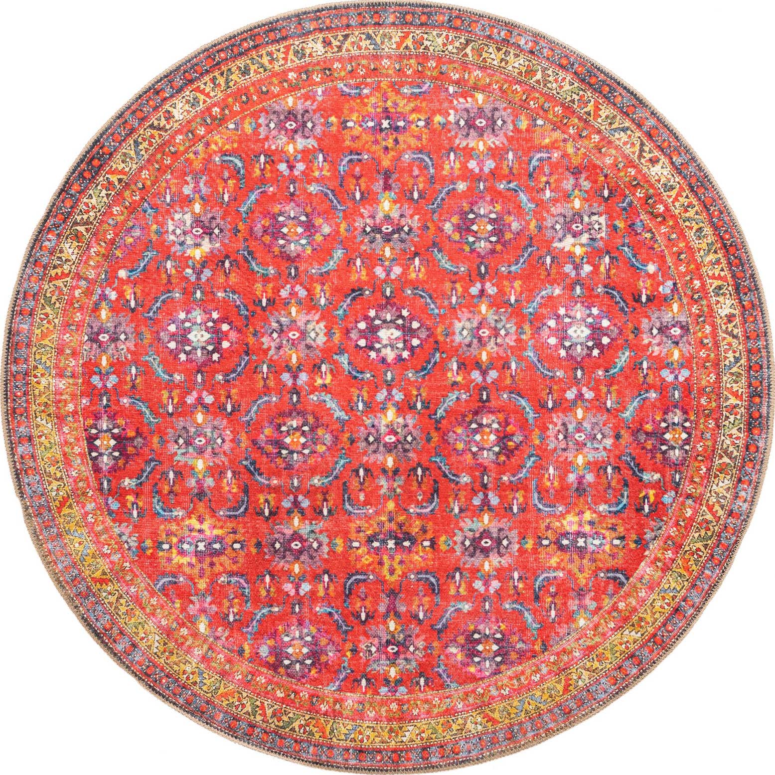 5' x 5' Washable Timeless Round Rug