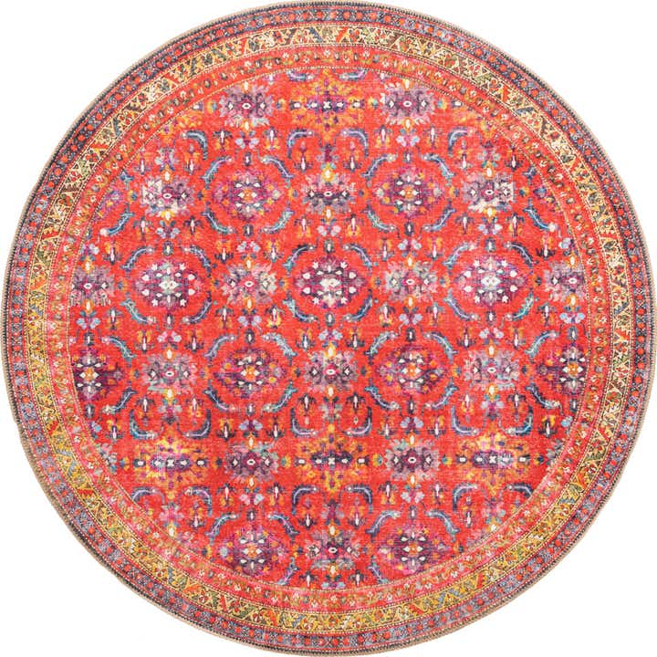 5' x 5' Washable Timeless Round Rug