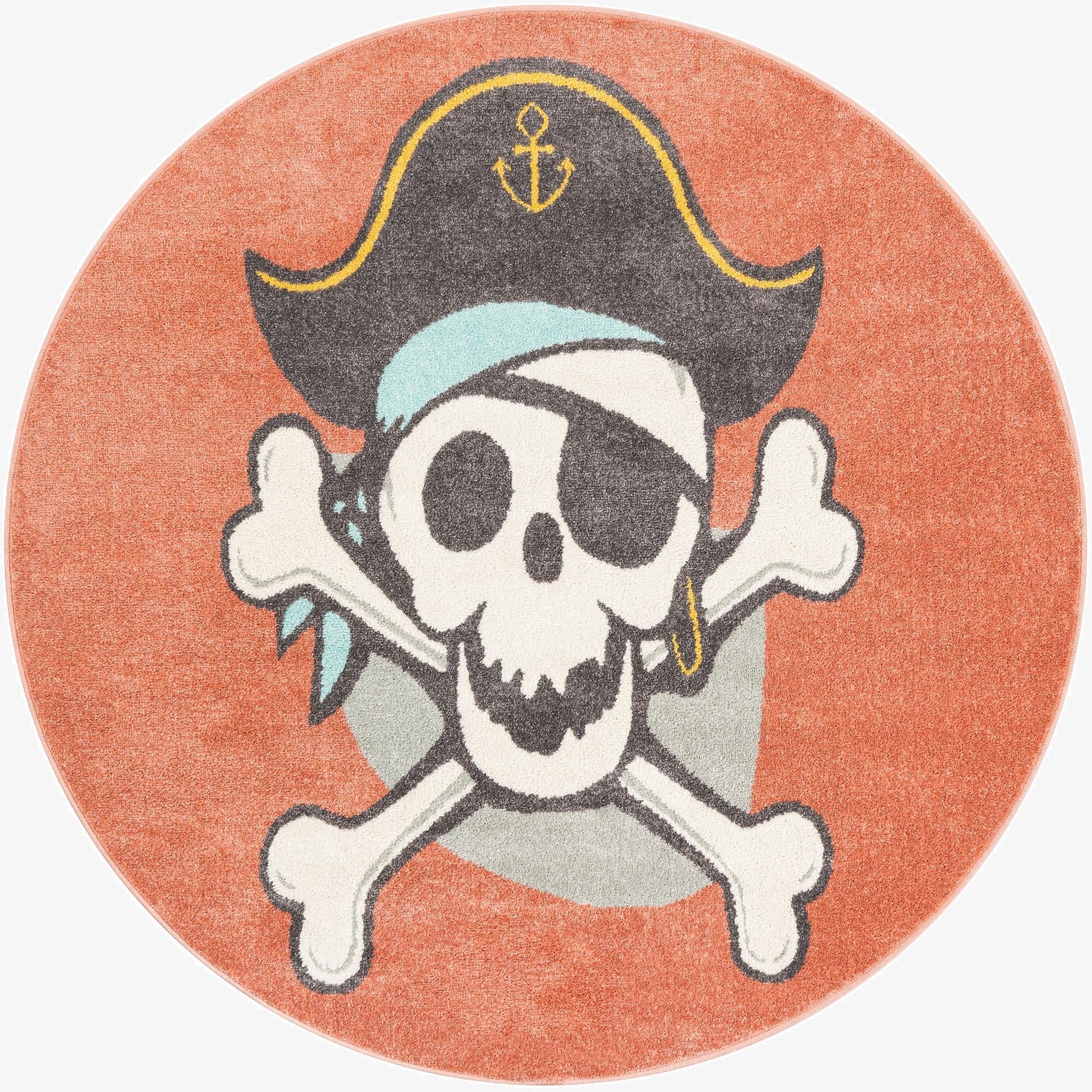 5' 3 x 5' 3 Pirate Whimsy Kids Round Rug